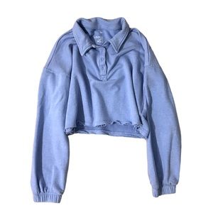 || NEW || SO Blue Lounge Life Polo Long Sleeve Cropped Sweater Women’s XS